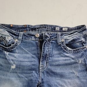 Women's Miss Me Faded Blue Denim Capri Jeans Size 30